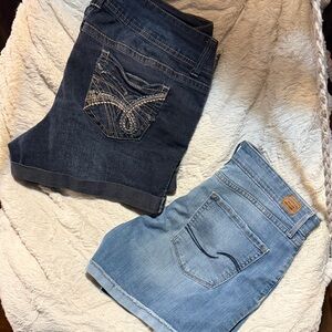 Dark and Light Blue Denim Shorts